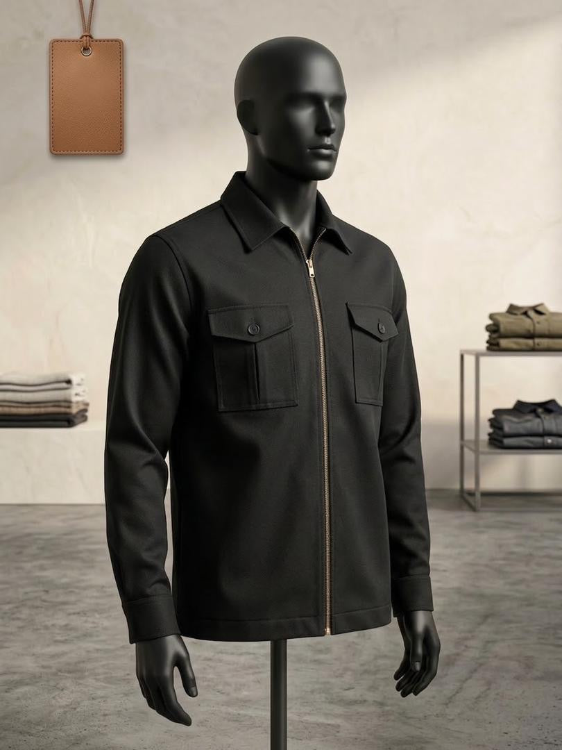 🖤 SURCHEMISE NOIRE PREMIUM – L’ÉLÉGANCE AU MASCULIN