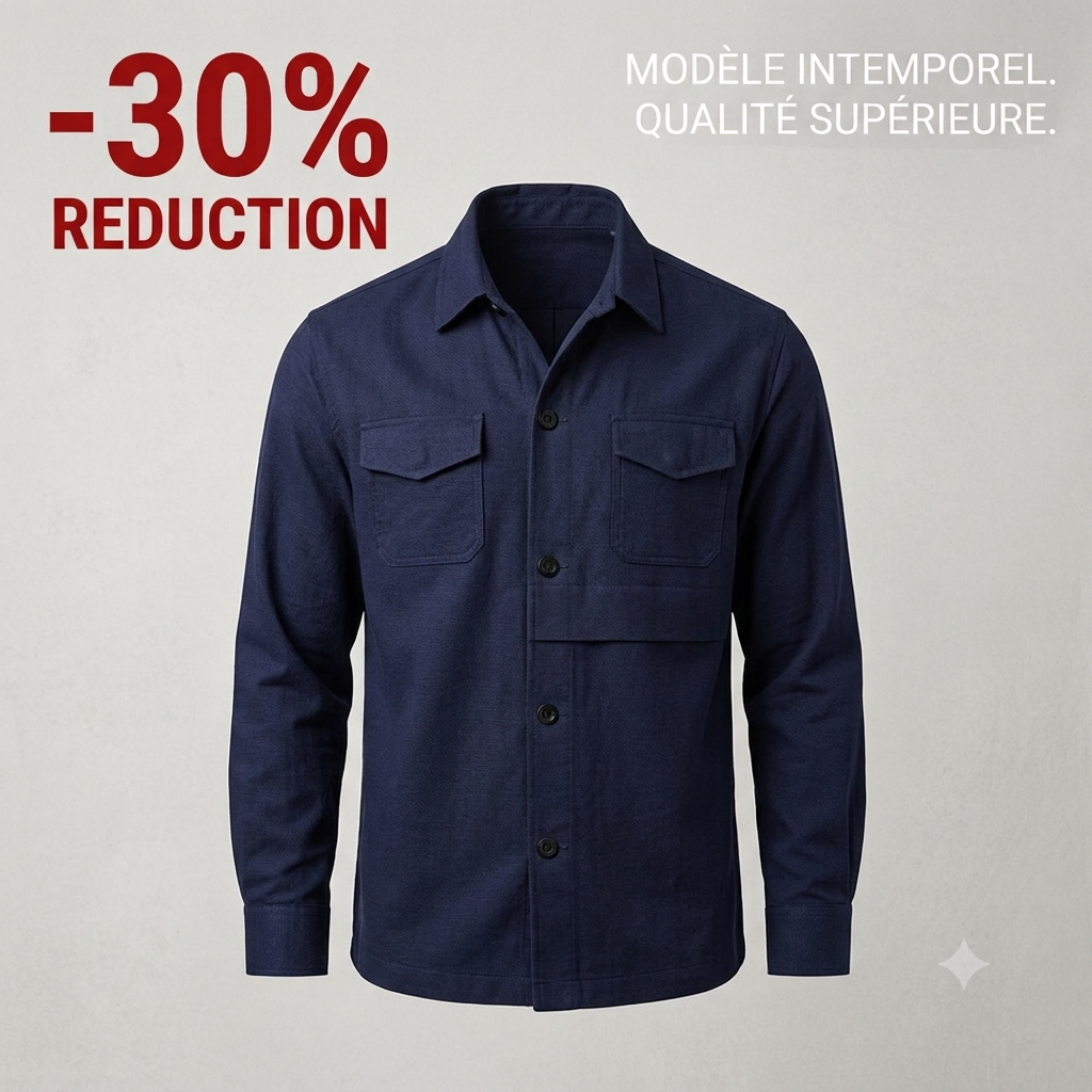 Surchemise Homme Premium Bleu Marine – Élégance Sans Effort