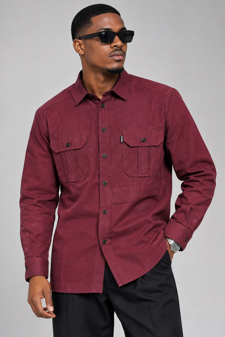 🍷 SURCHEMISE BORDEAUX PREMIUM – STYLE & ÉLÉGANCE